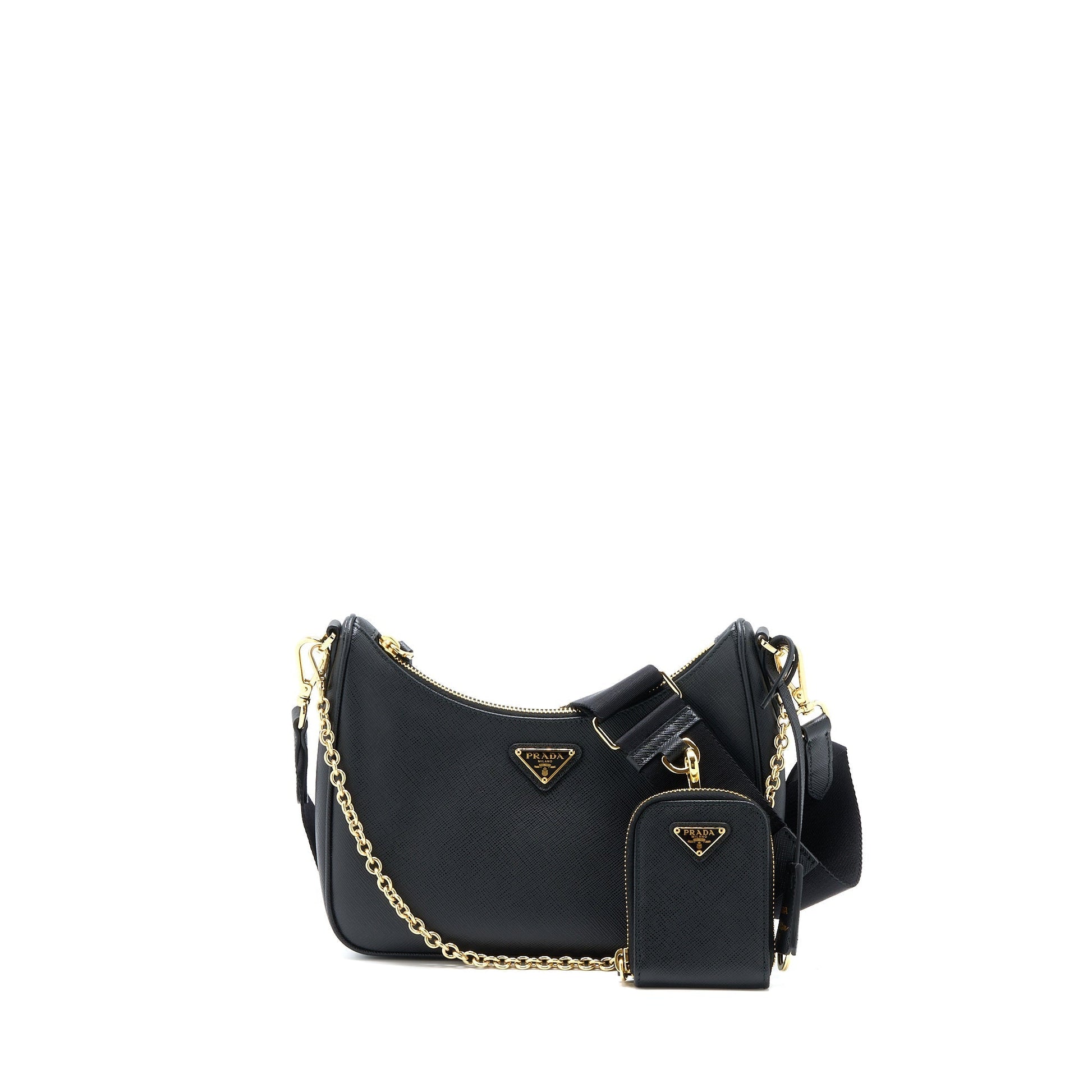 Prada Re Edition Saffiano Handbag Black Travel Bag