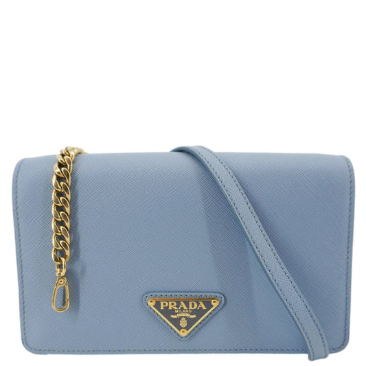 Bandoliera Saffiano Crossbody Bag Leather Blue