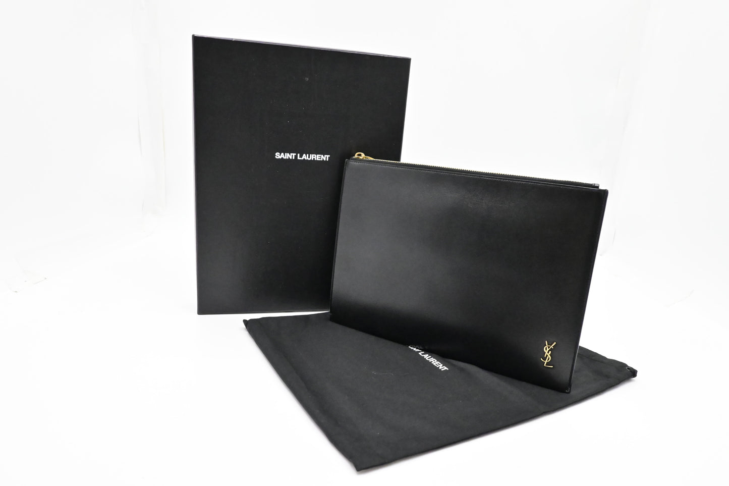 YSL Saint Laurent Clutch In Leather Monogram Clutch Bag