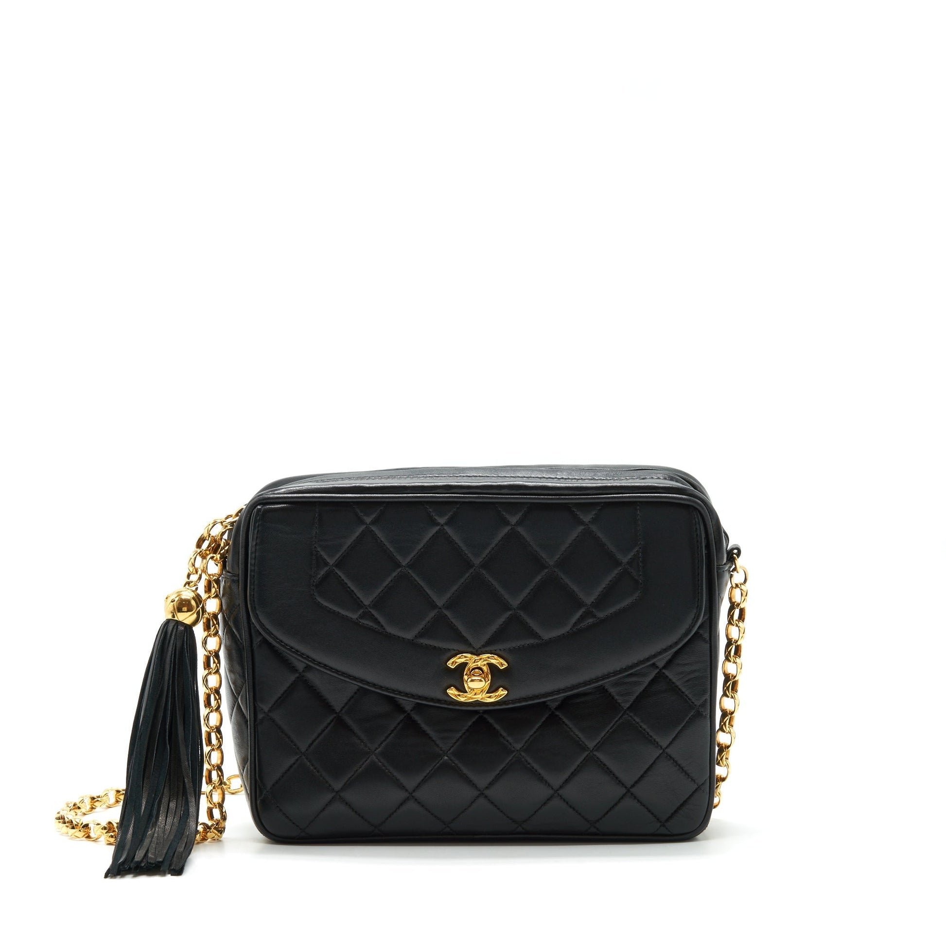 Chanel Camera Lambskin GHW Black Crossbody Bag