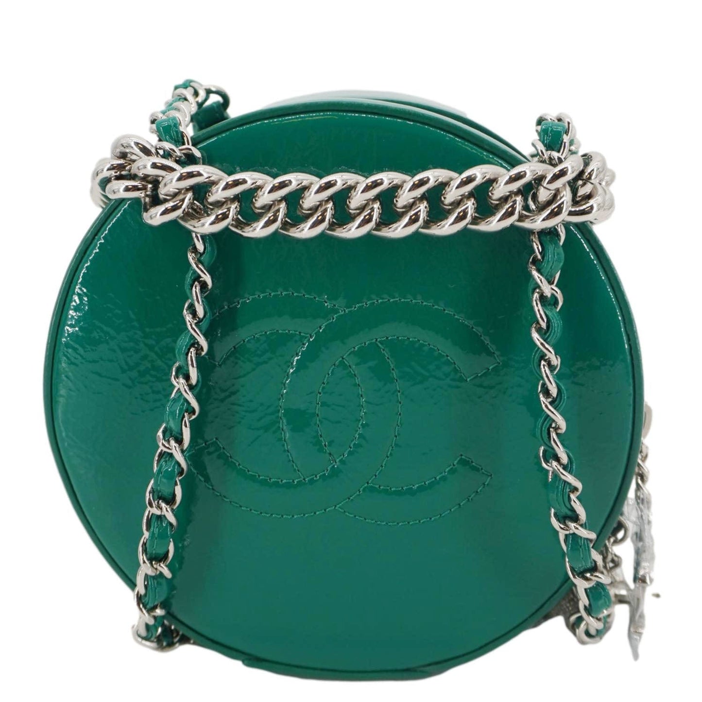 Chanel Round as Earth Patent Leather Green Travel Bag