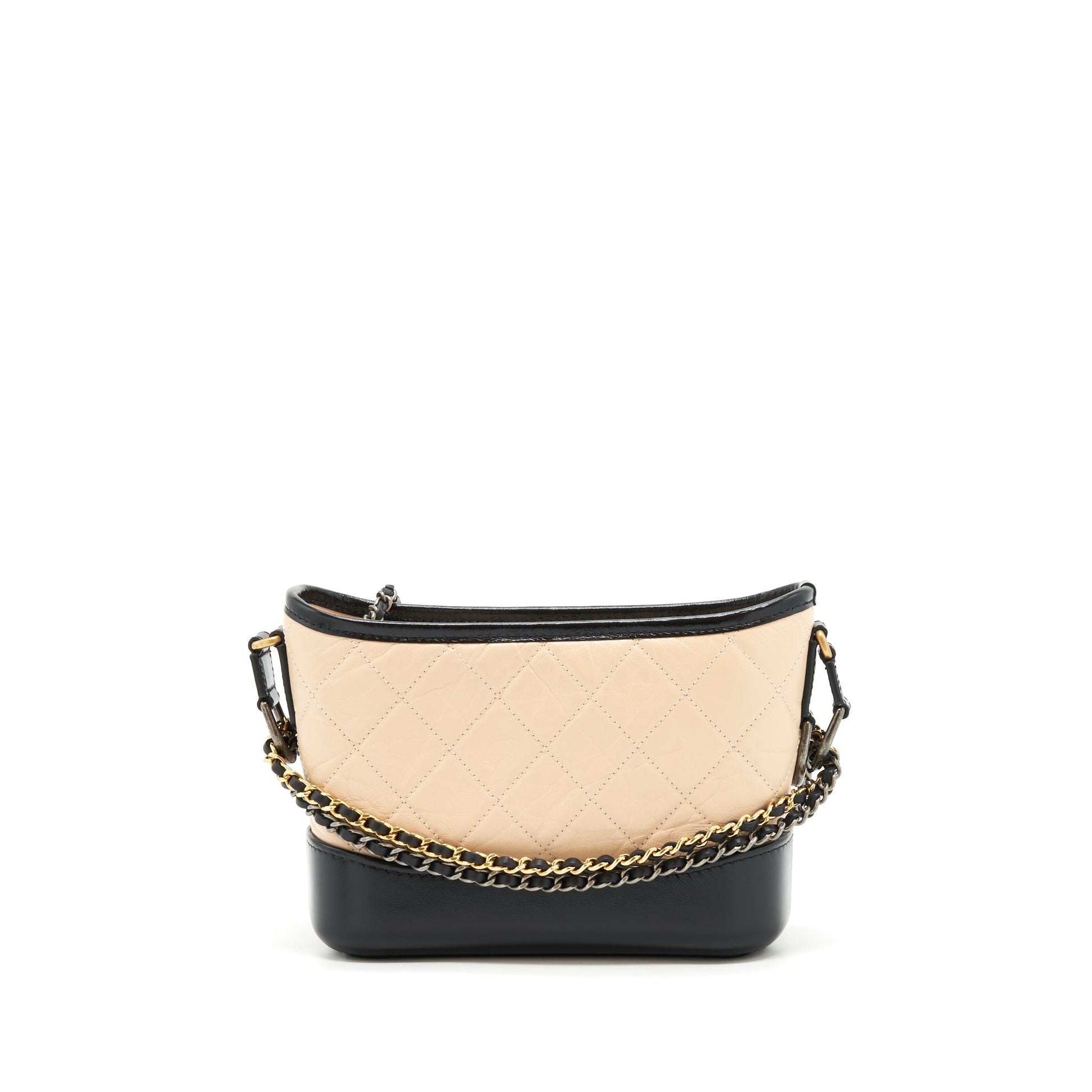 Chanel Gabrielle Hobo Calfskin Ruthenium Hardware Black Gold Silver Beige Small Shoulder Bag