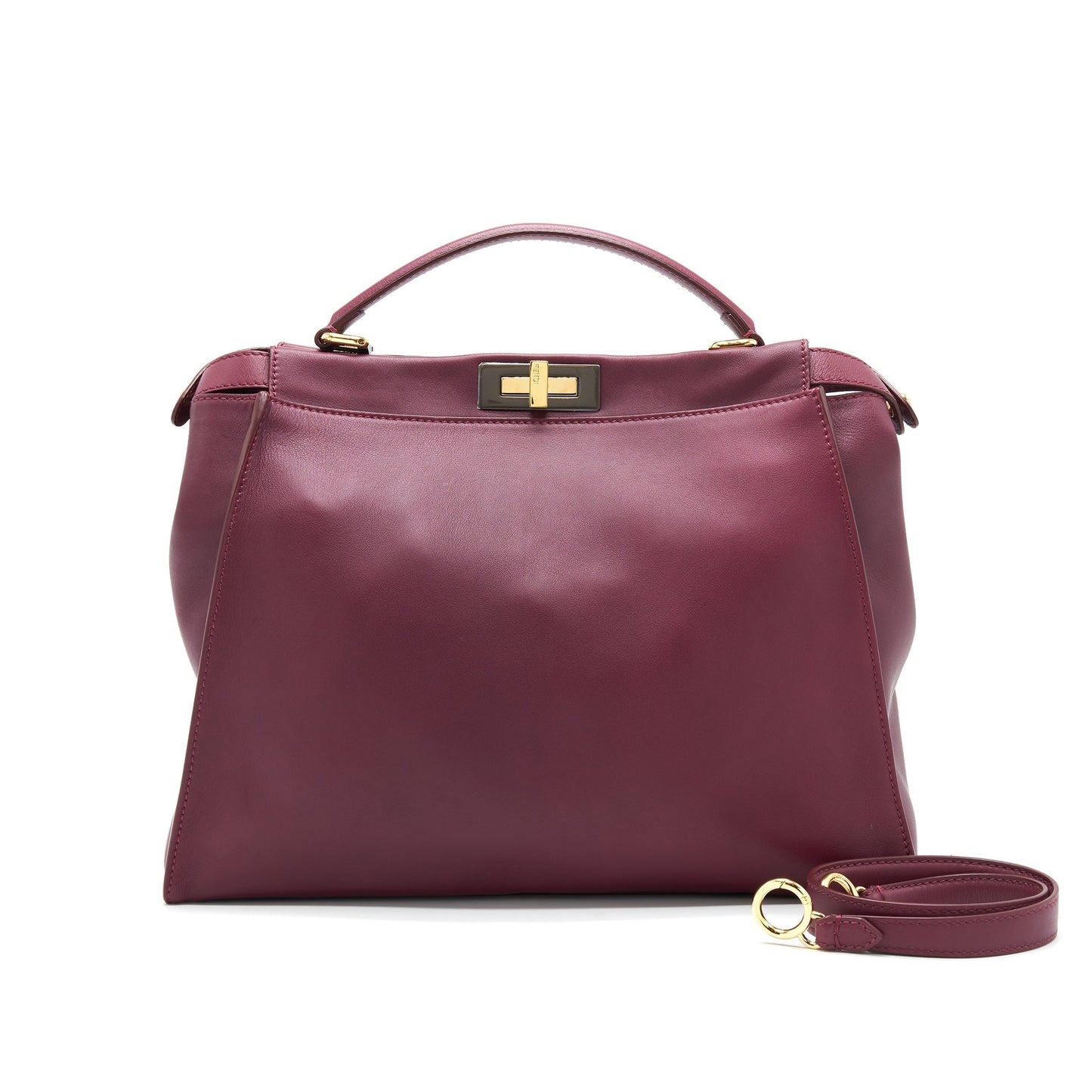 Fendi Peekaboo Tote Purse Dark Red Large Tote Bag