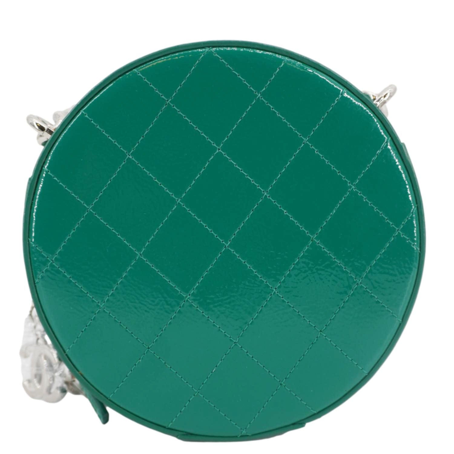 Chanel Round as Earth Patent Leather Green Travel Bag