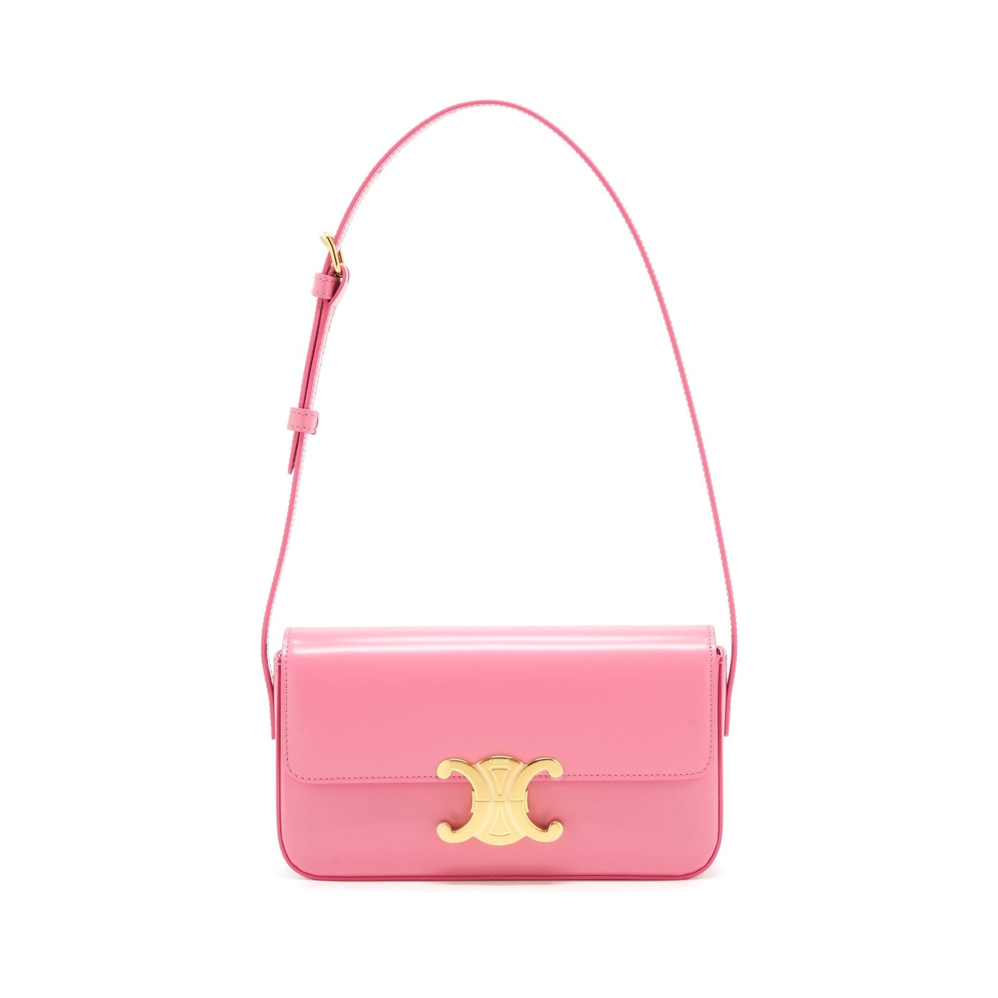 Celine Triomphe Purse Calfskin Flamingo Handbag Mini Travel Bag