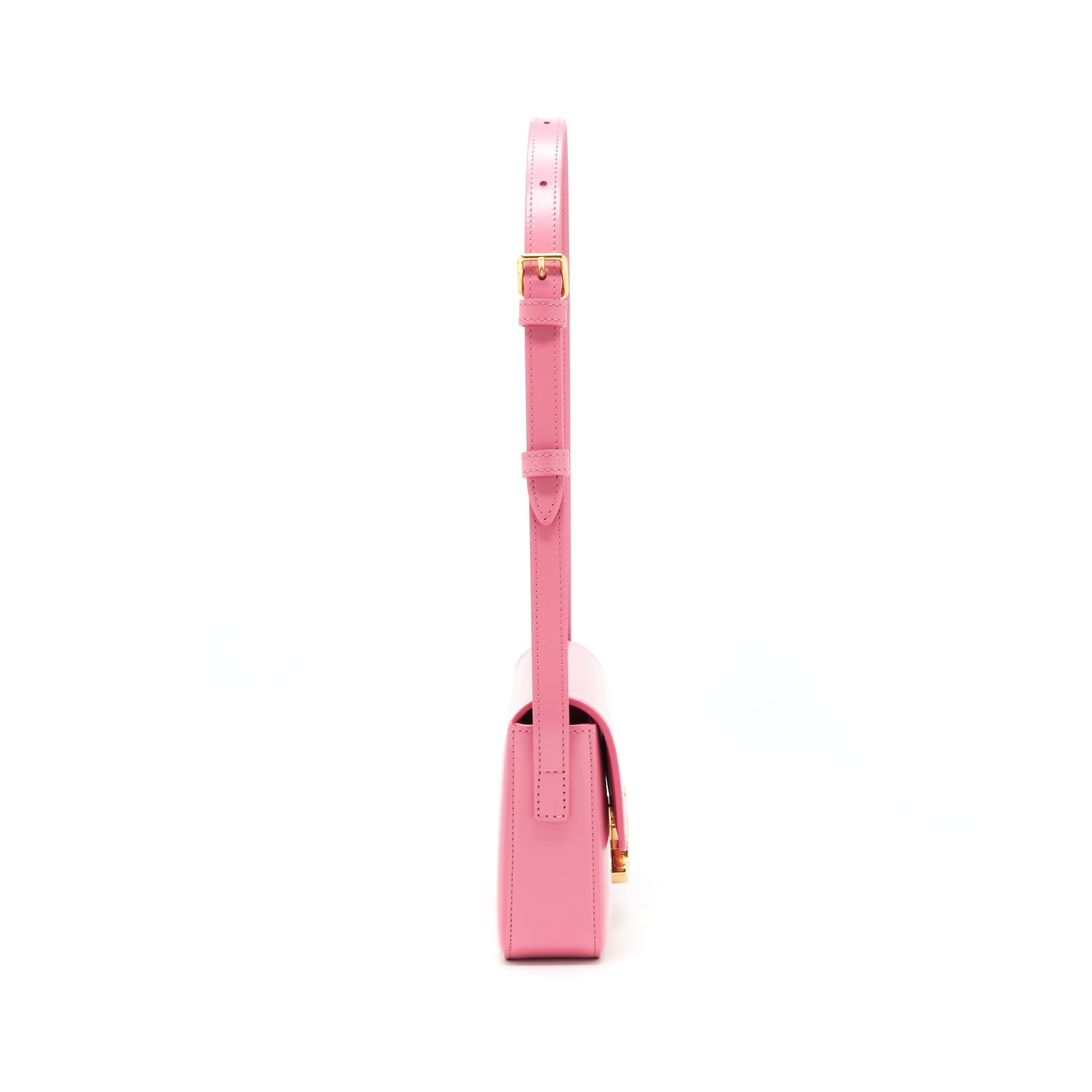 Celine Triomphe Purse Calfskin Flamingo Handbag Mini Travel Bag