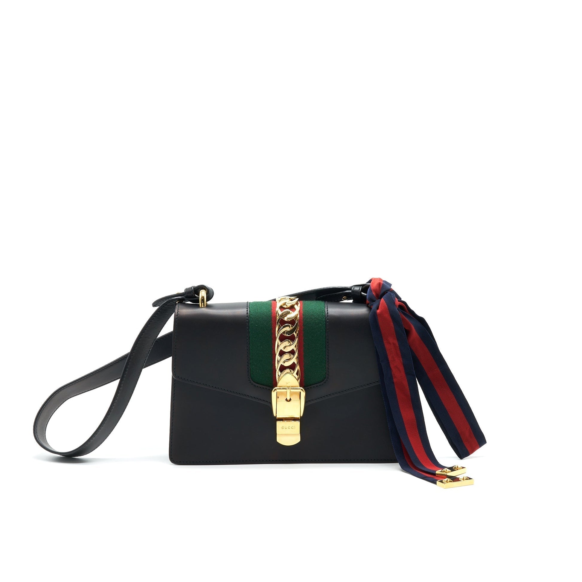 Gucci Sylvia Bag Leather Black Travel Bag