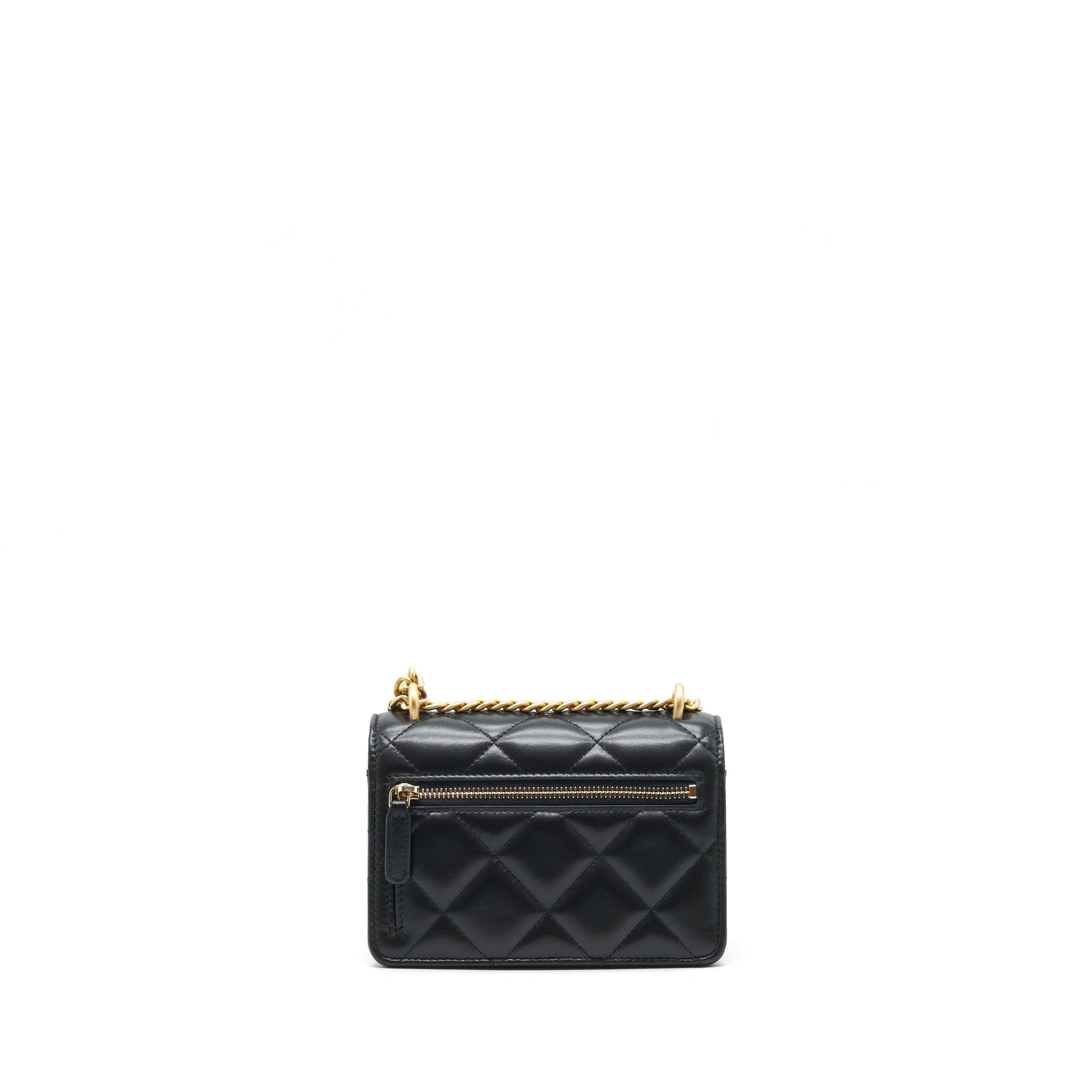 Chanel 22P Seasonal Flap Lambskin Hardware Black Gold Shoulder Bag