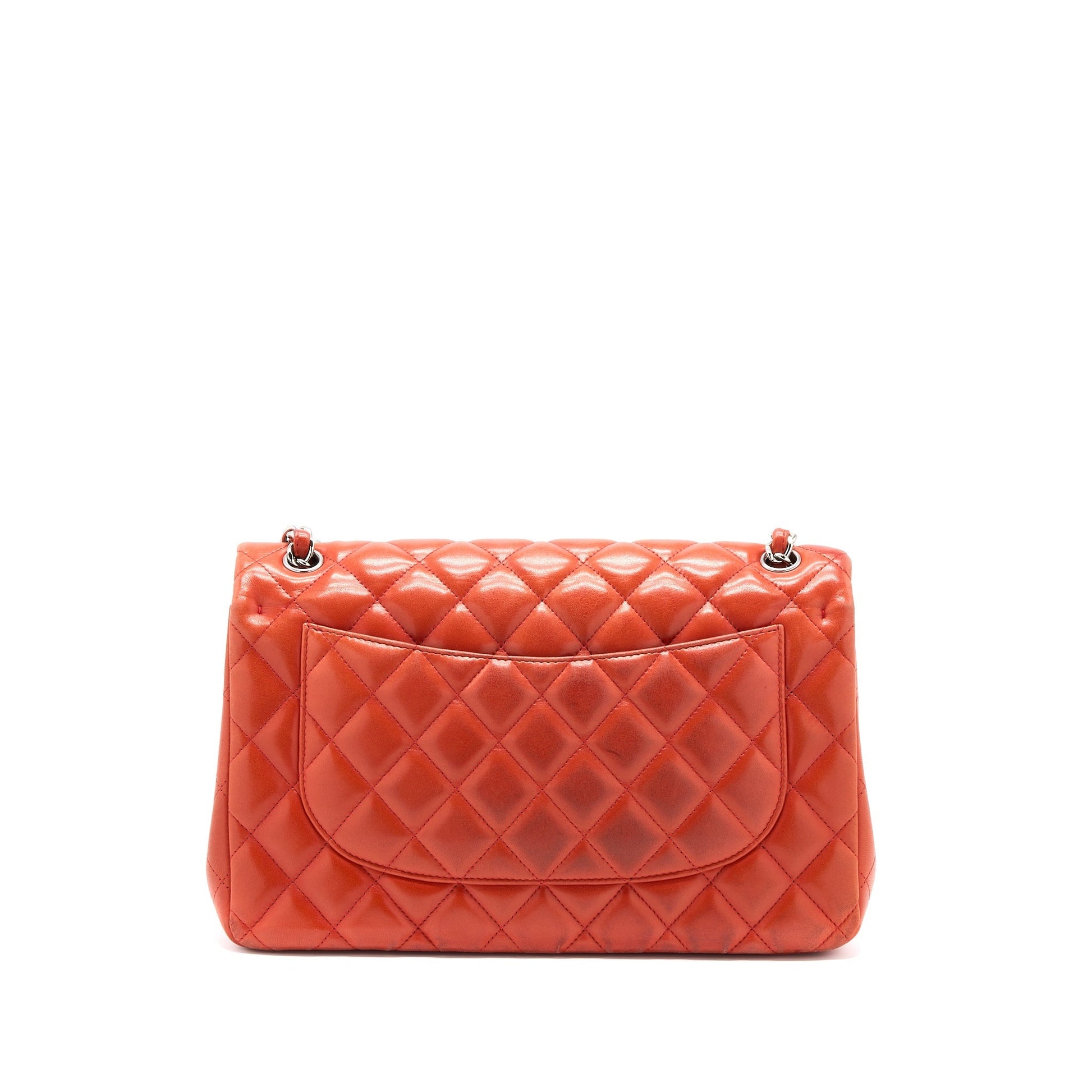 Chanel Jumbo Classic Double Flap Lambskin Coral Shoulder Bag