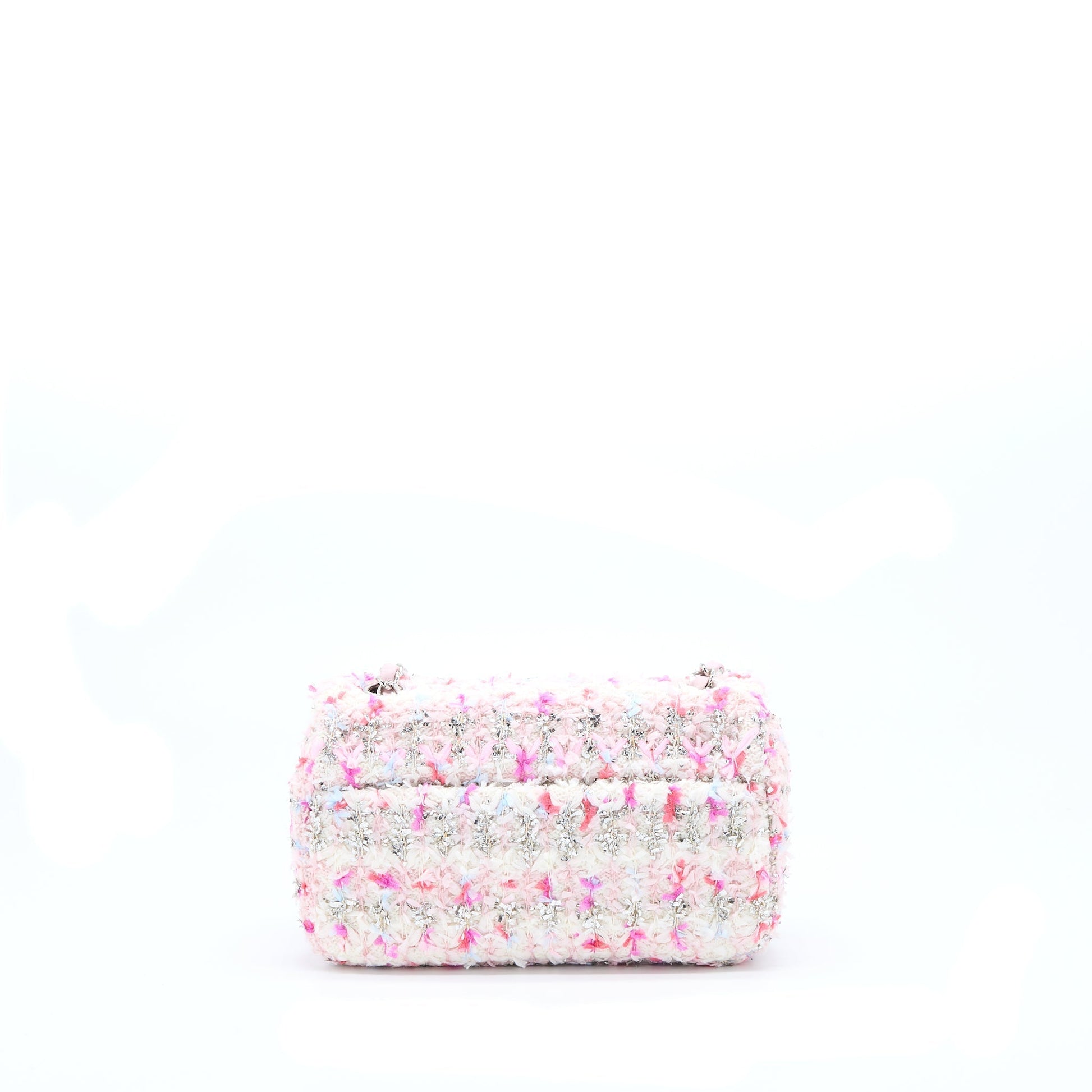 Chanel Seasonal Rectangular Flap Tweed SHW Multicolour Pink Shoulder Bag