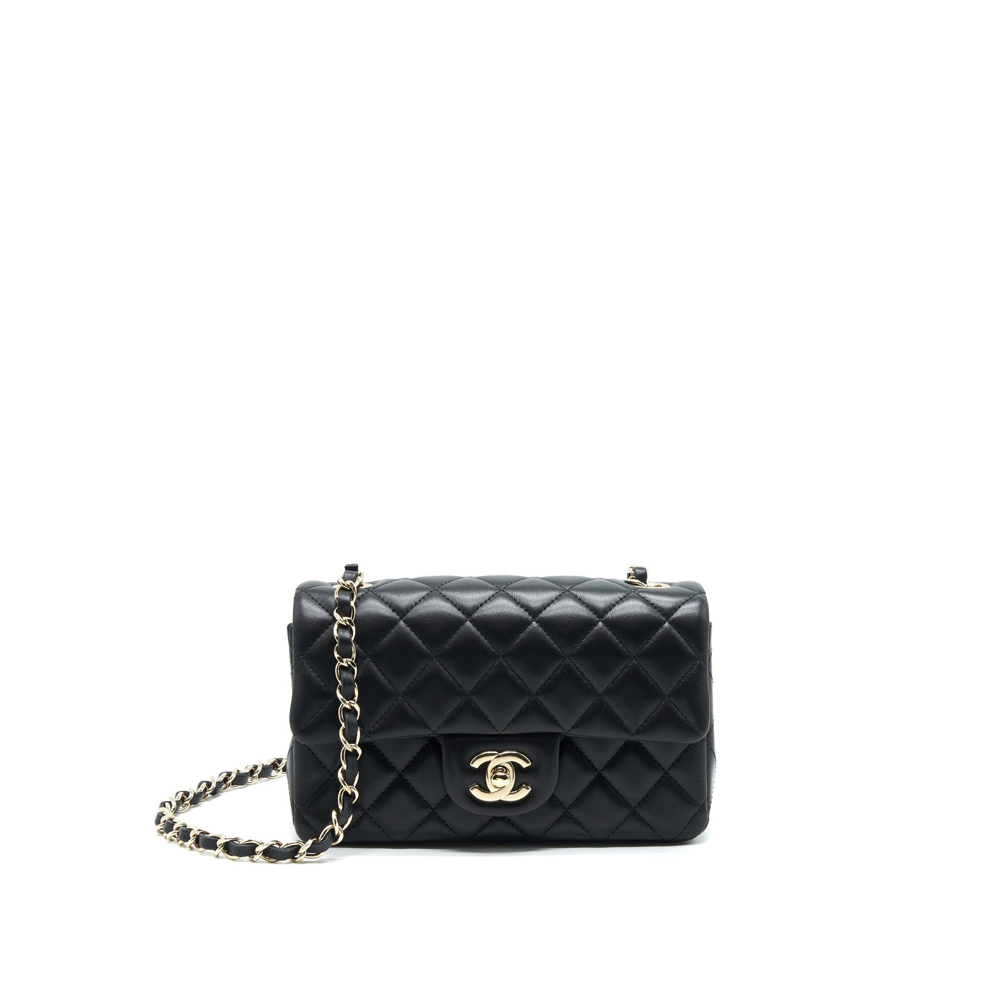 Chanel Rectangular Flap Lambskin LGHW Microchip Shoulder Bag