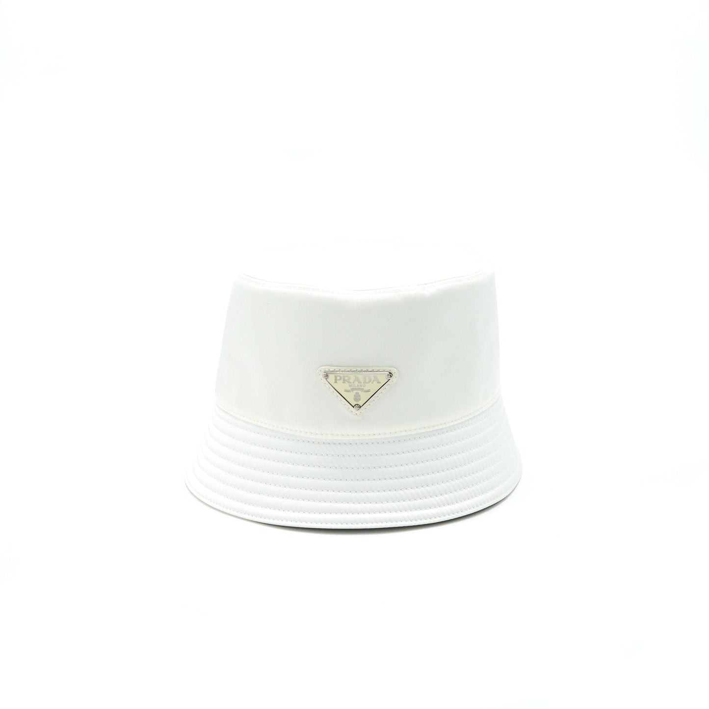 Prada Size M Hat Handbag Nylon White Bucket Bag
