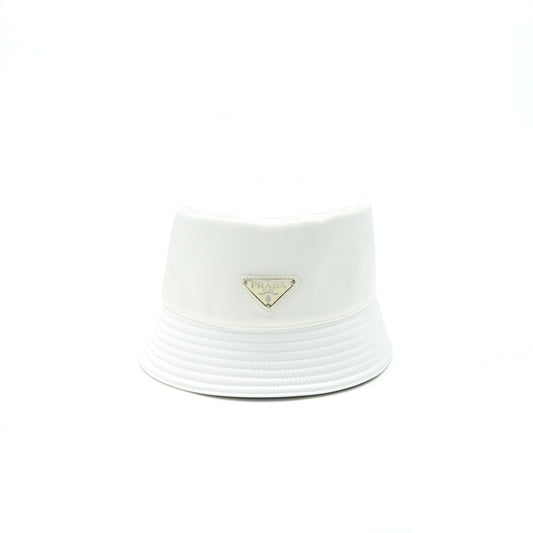 Prada Size M Hat Handbag Nylon White Bucket Bag