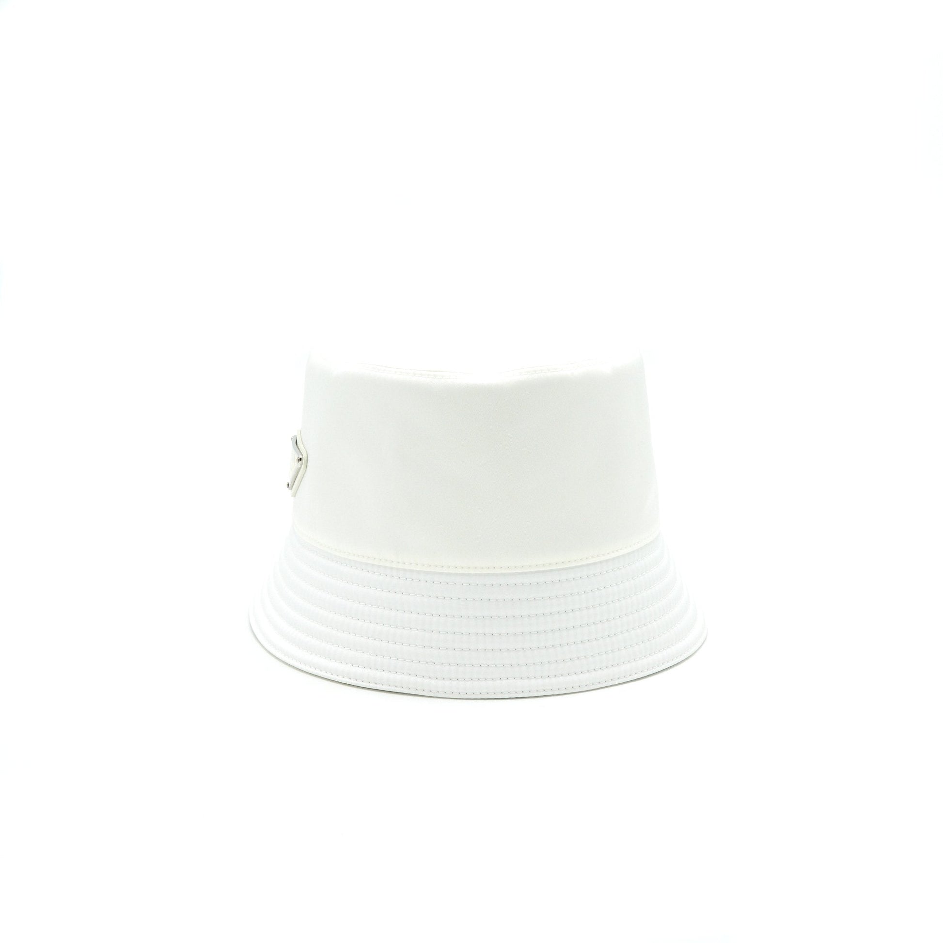 Prada Size M Hat Handbag Nylon White Bucket Bag