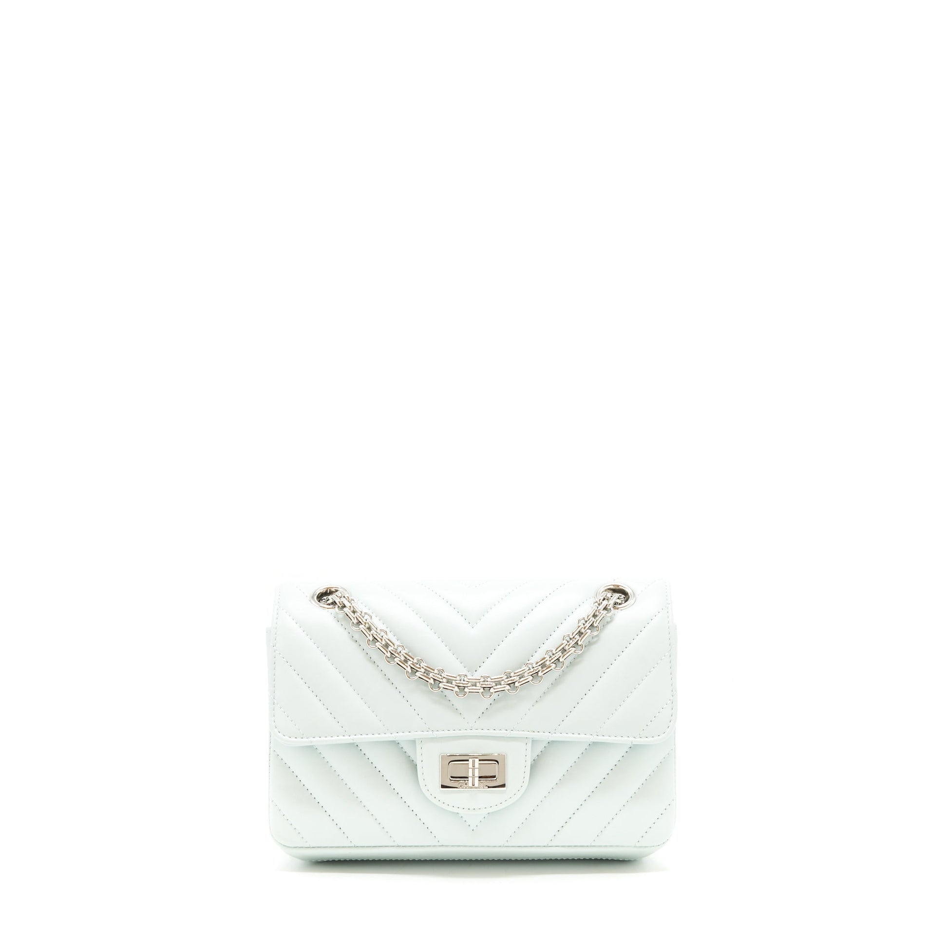 Chanel chevron 2.55 Reissue flap Calfskin light Blue Shoulder Bag