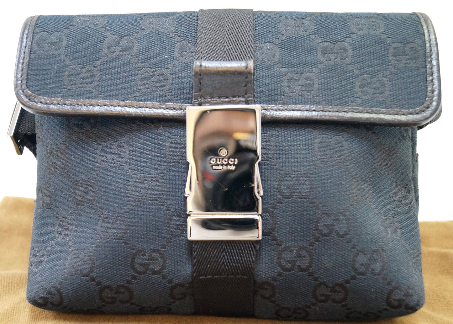 Gucci Waist Bag Monogram Black Crossbody Bag