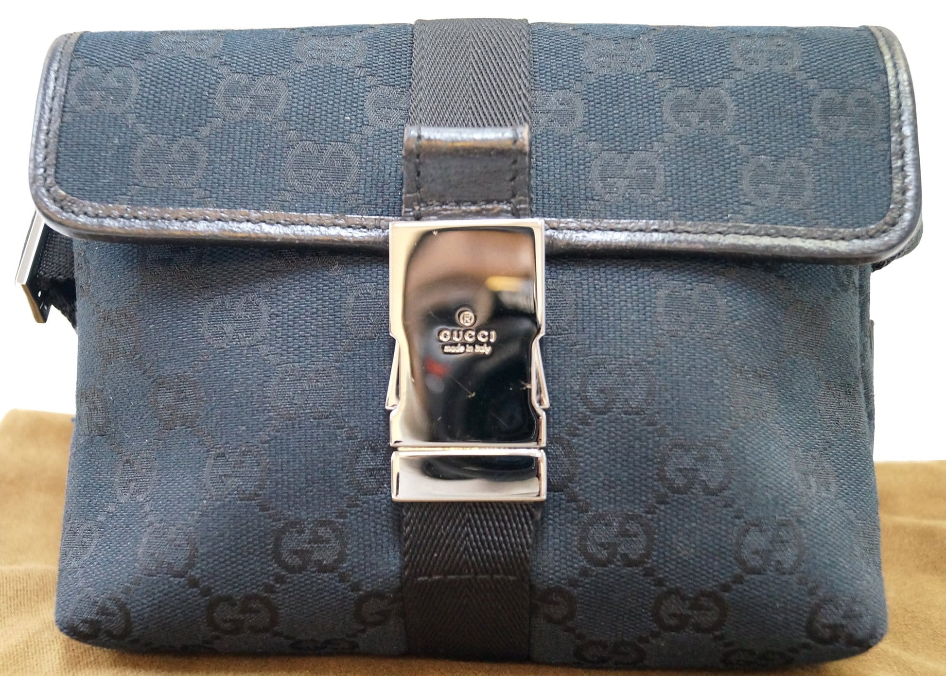 Gucci Waist Bag Monogram Black Crossbody Bag