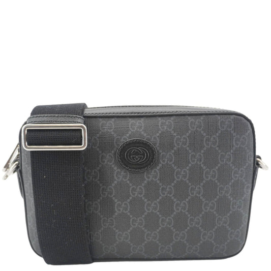 Gucci Azalea Retro Interlocking Supreme Shoulder Bag Canvas Black
