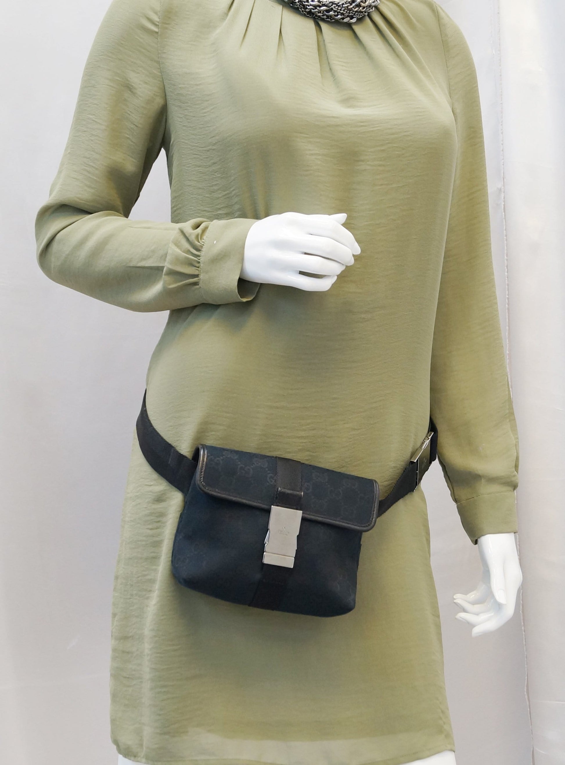 Gucci Waist Bag Monogram Black Crossbody Bag