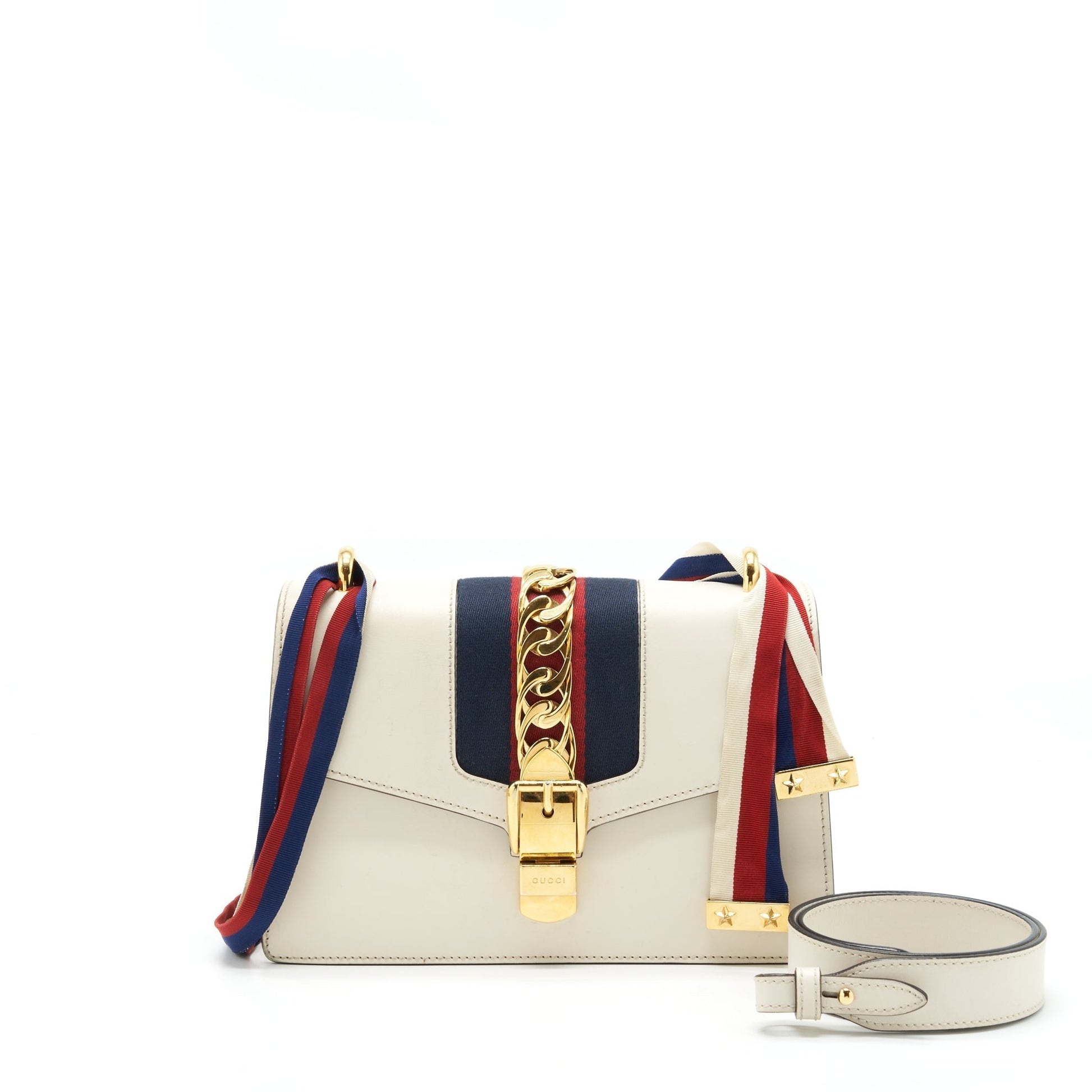 Gucci Sylvie Bag White Small Travel Bag White Lghw