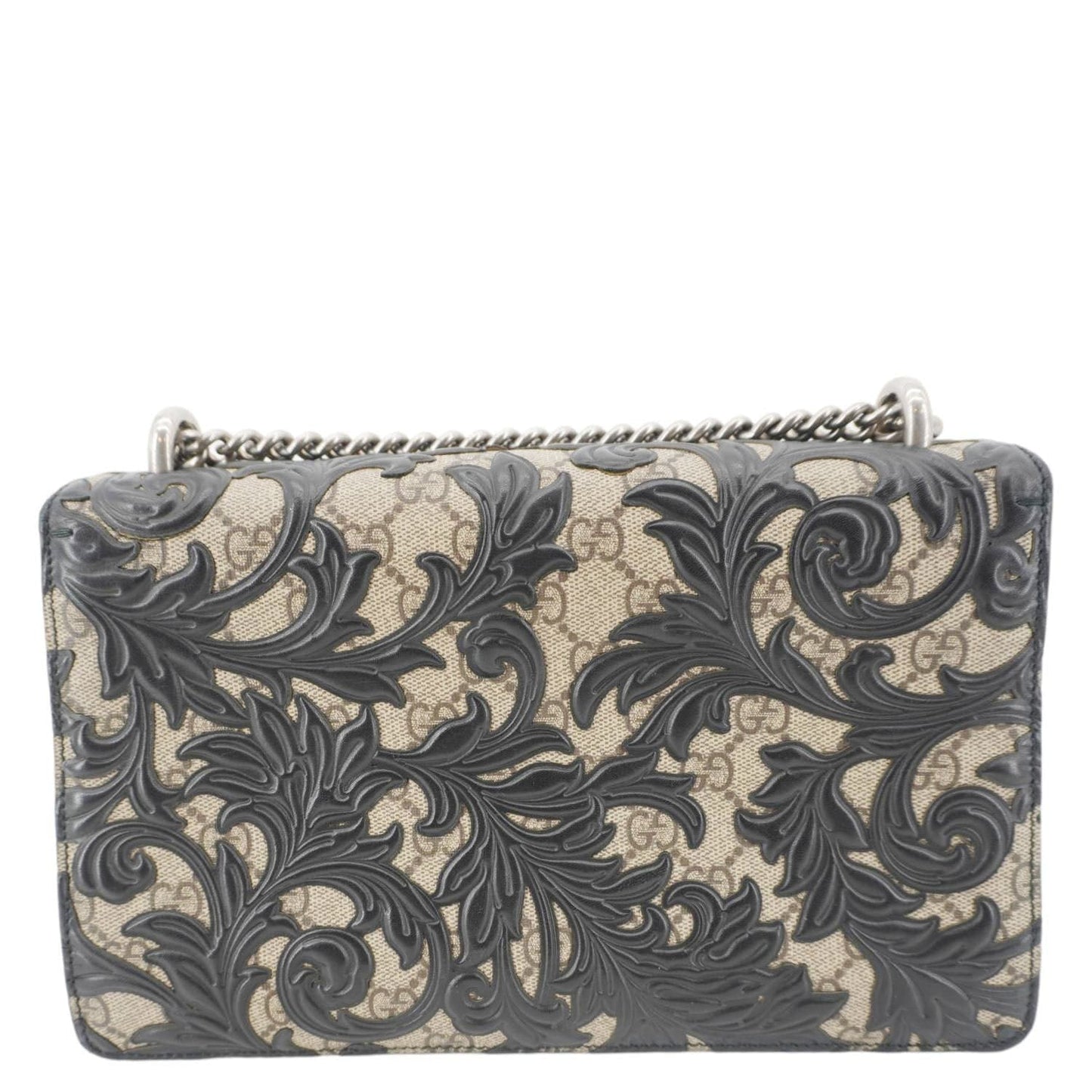 Gucci Arabesque Dionysus Supreme Shoulder Bag Canvas Black