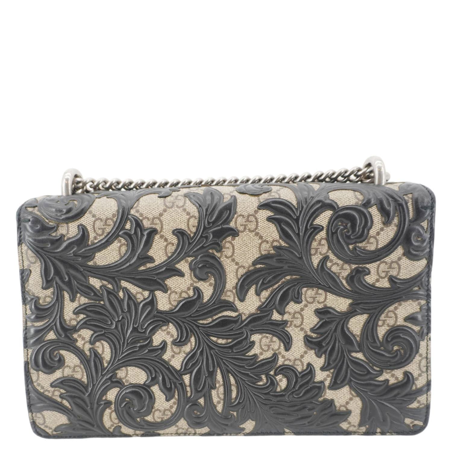 Gucci Arabesque Dionysus Supreme Shoulder Bag Canvas Black