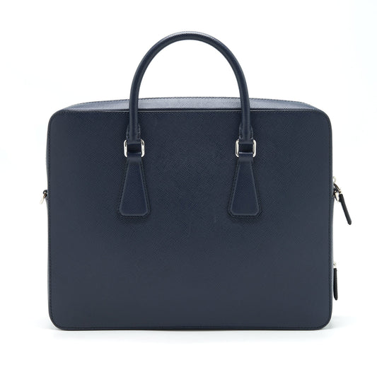 Prada Saffiano Briefcase Navy Handbag Travel Bag