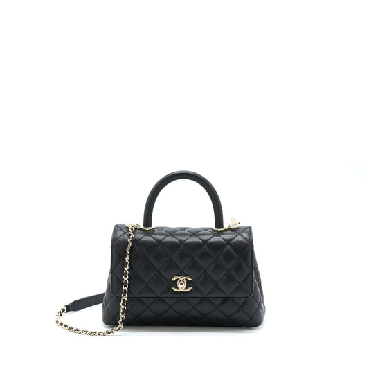 Chanel Coco Handle Caviar LGHW Microchip Black Small Handbag Microchip 3
