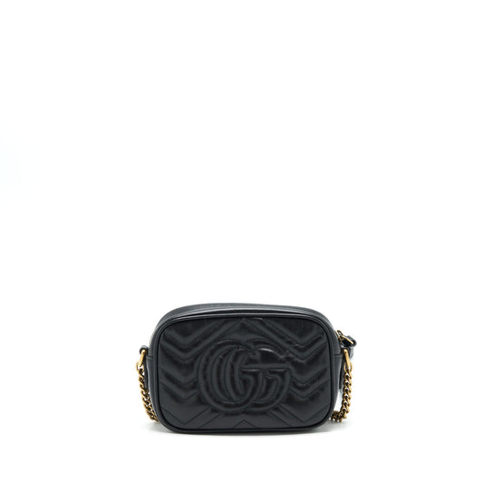 Gucci Marmont Camera Bag Black Travel Bag Black Ghw