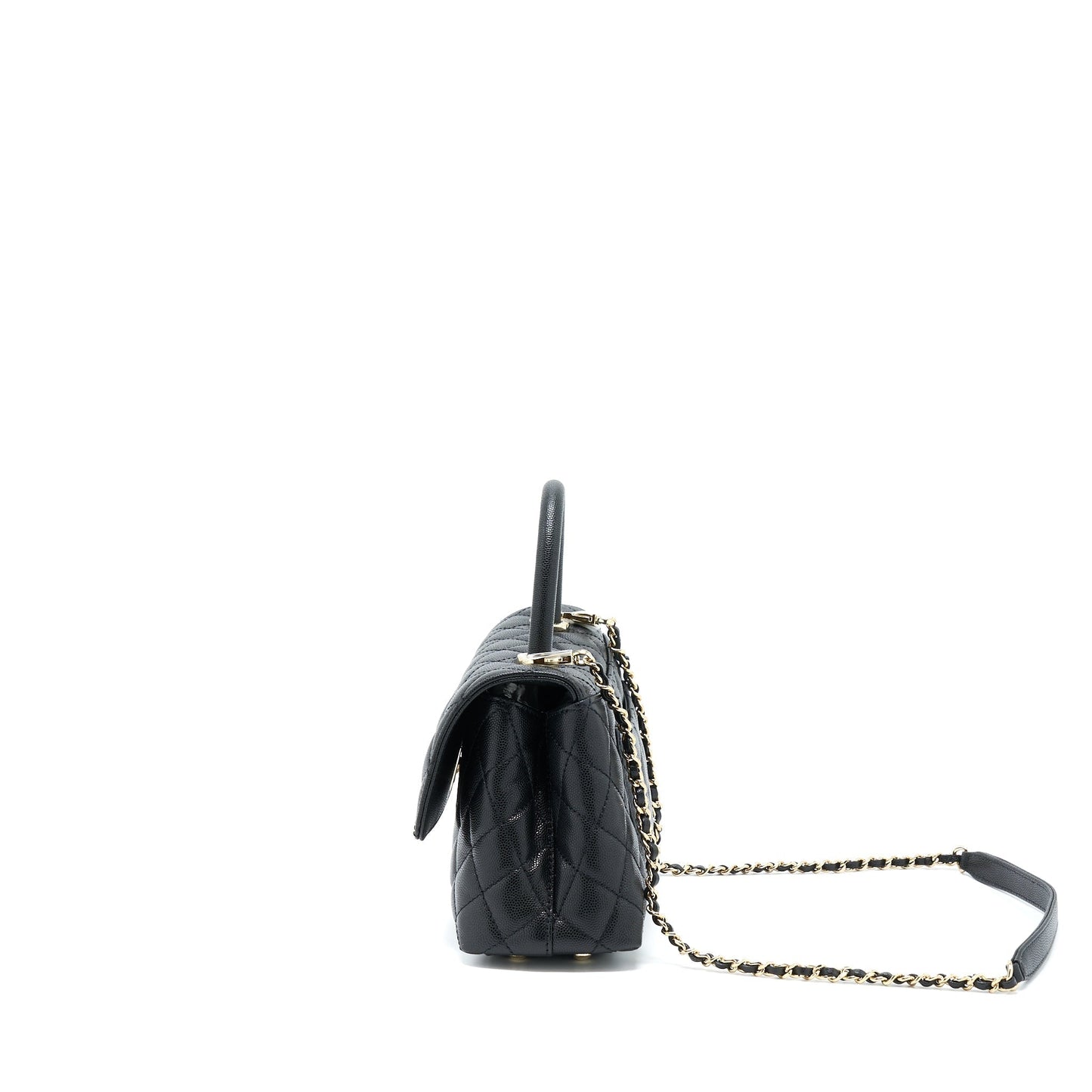 Chanel Coco Handle Caviar LGHW Microchip Black Small Handbag Microchip 3