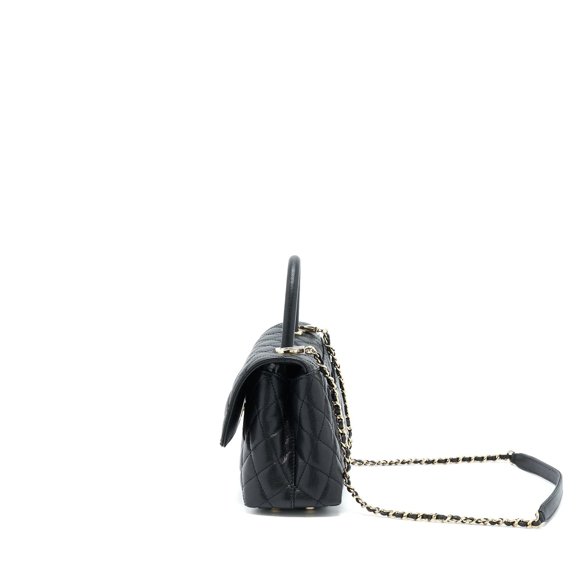 Chanel Coco Handle Caviar LGHW Microchip Black Small Handbag Microchip 3