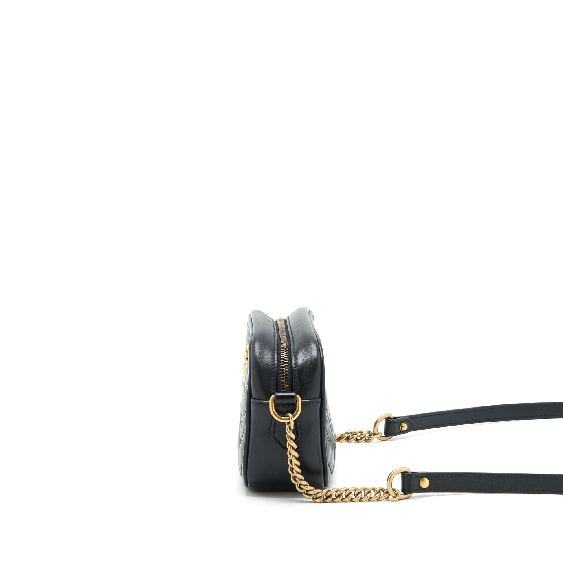 Gucci Marmont Camera Bag Black Travel Bag Black Ghw