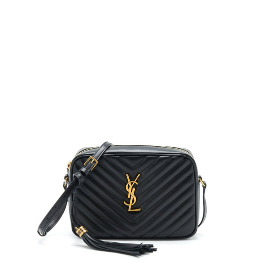 YSL Saint Laurent Lou Camera Purse Calfskin Black Travel Bag Calfskin Black Ghw