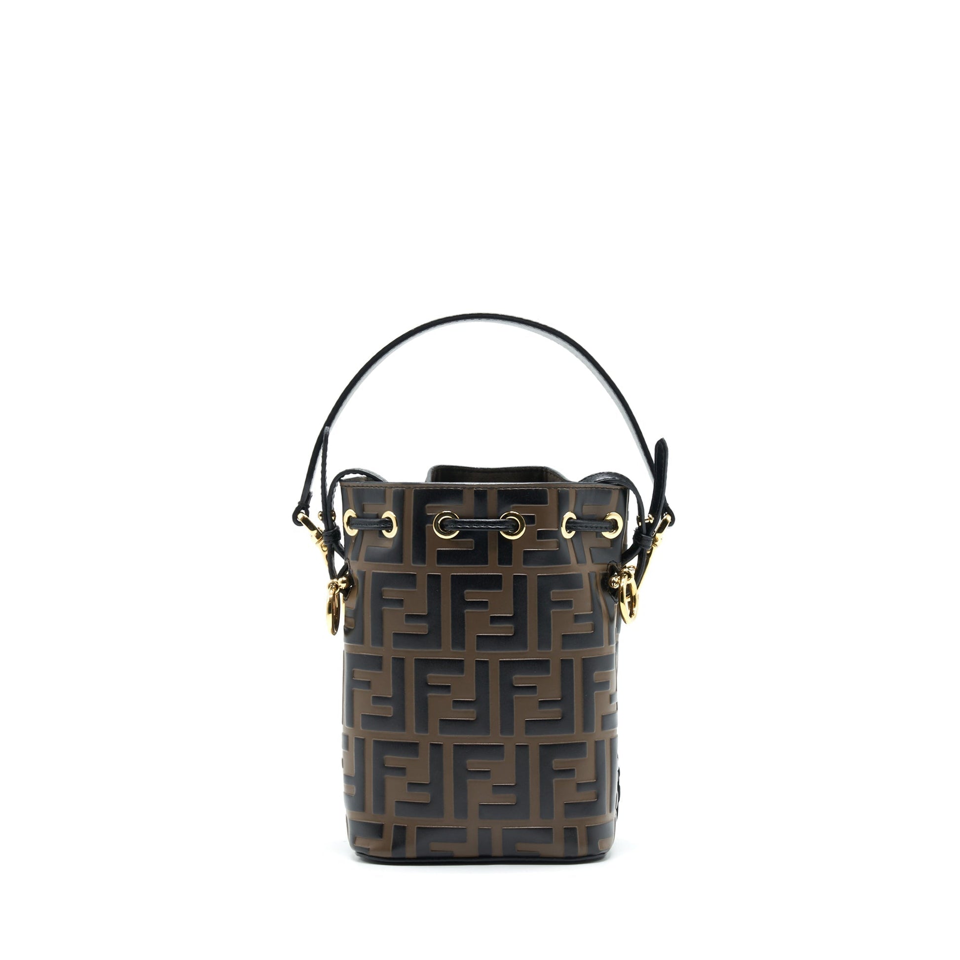 Fendi Mon Tresor Purse Black Brown Mini Bucket Bag