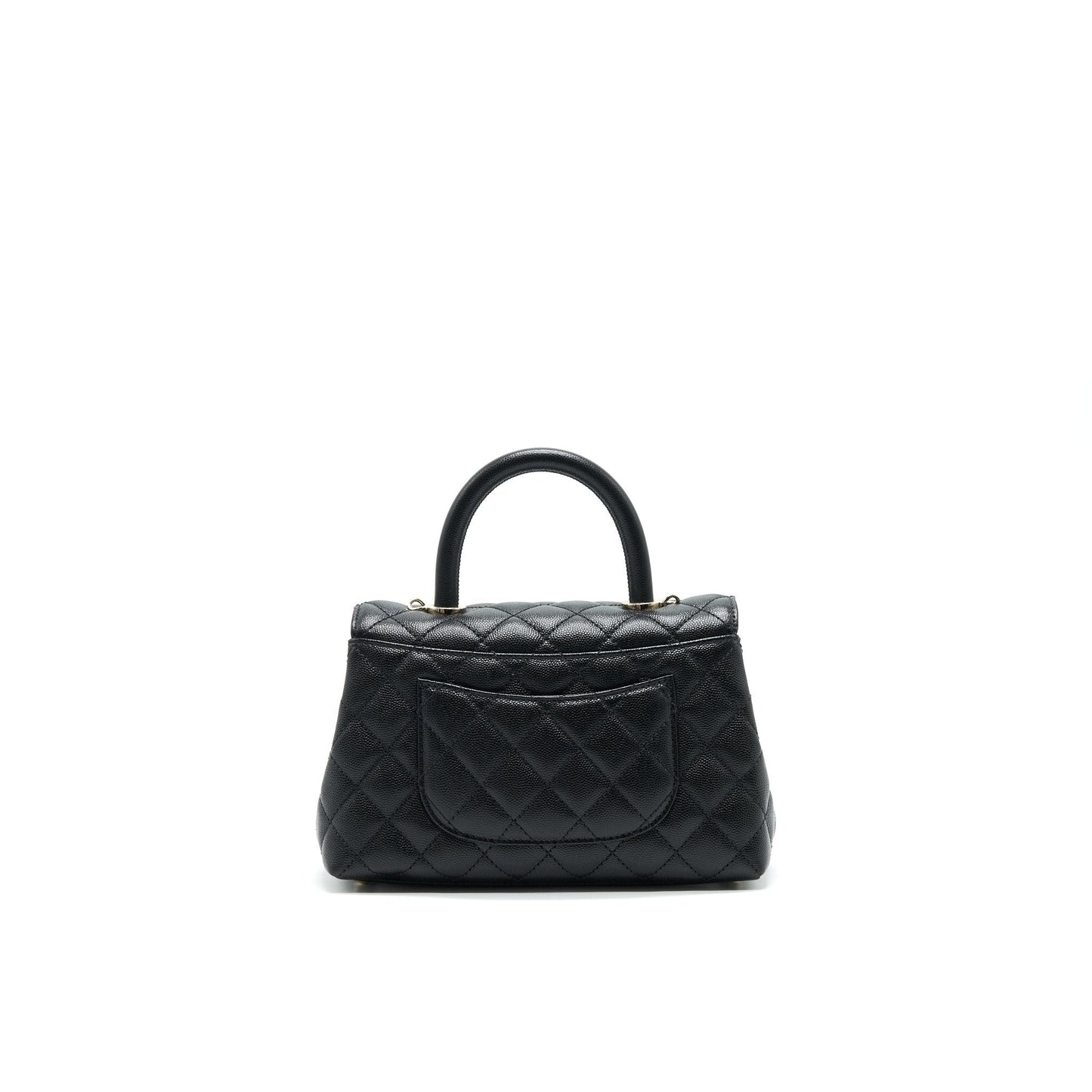 Chanel 21K Coco Handle 24cm Caviar LGHW Black Small Handbag