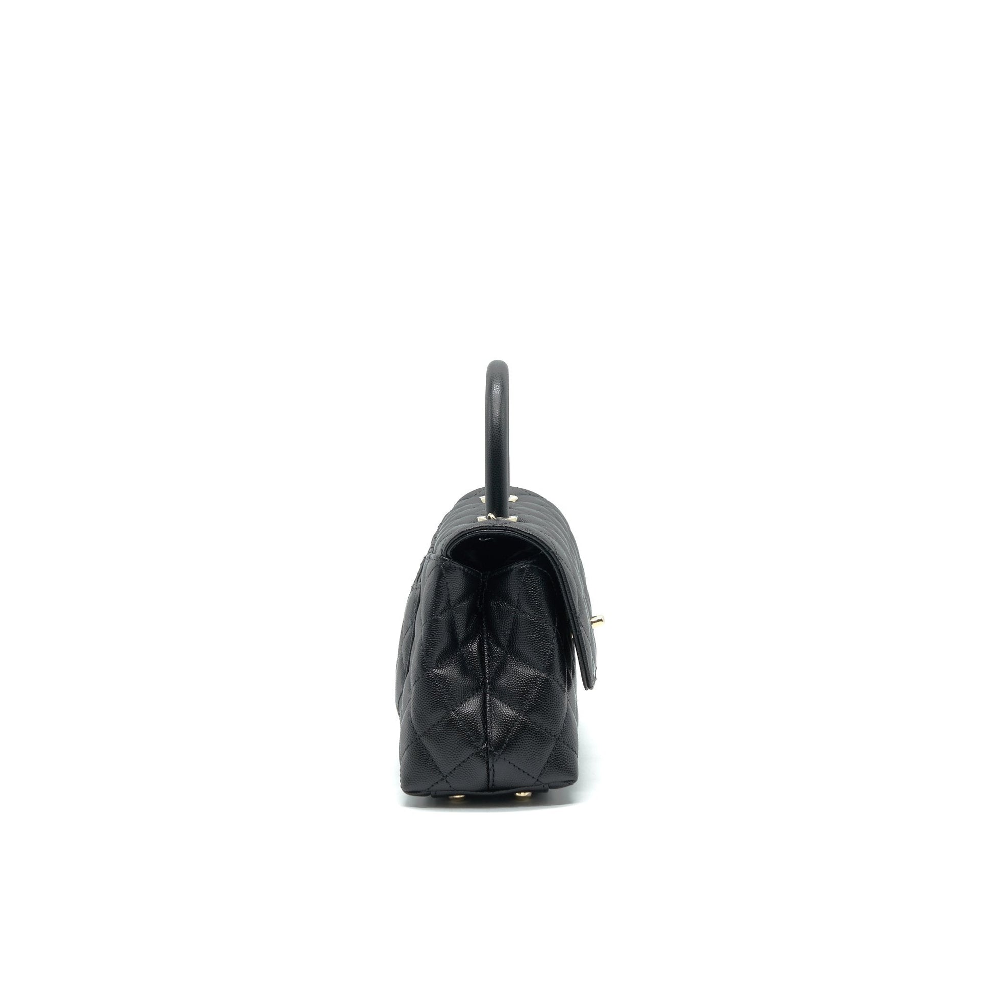 Chanel 21K Coco Handle 24cm Caviar LGHW Black Small Handbag