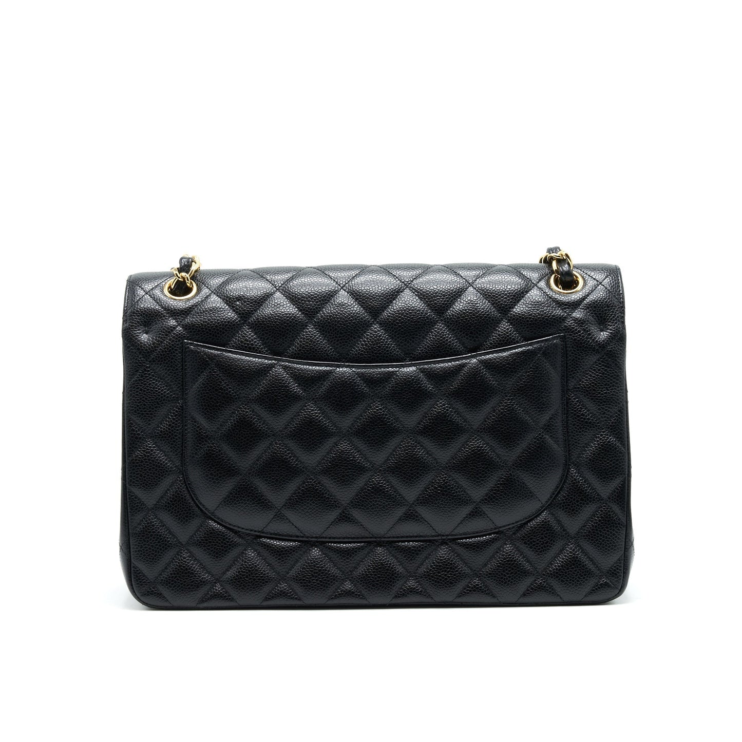 Chanel CLASSIC JUMBO DOUBLE FLAP CAVIER GHW Black Shoulder Bag