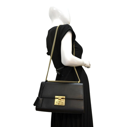 Gucci Padlock Shoulder Bag Leather Black