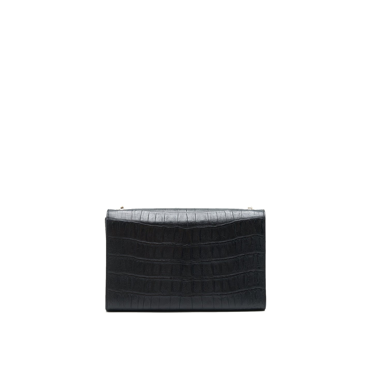 YSL Saint Laurent Saint Laurent Kate With Tassel Crocodile Embossed Black Medium Travel Bag