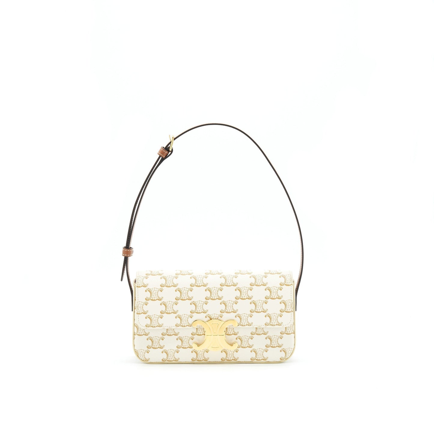 Celine Triomphe Purse Calfskin Handbag White Mini Travel Bag