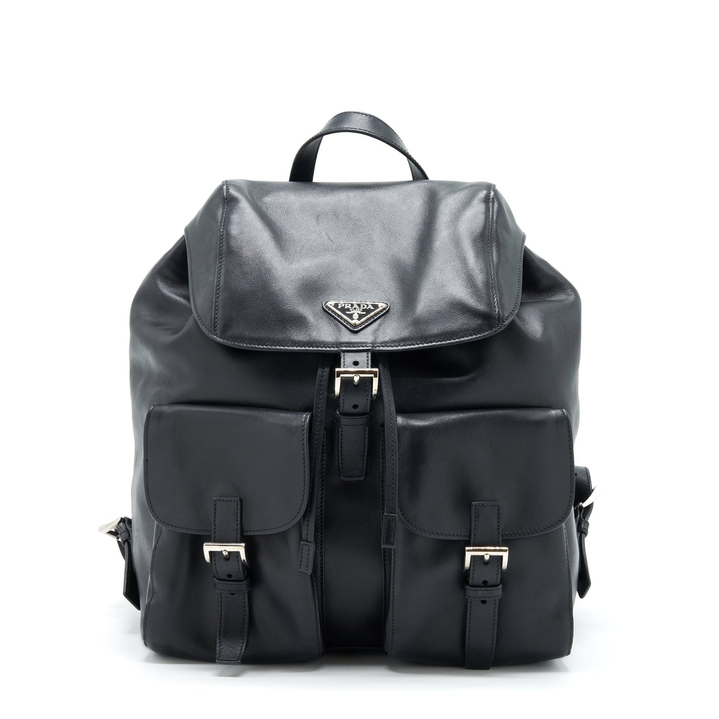 Prada Zainetto Backpack Soft Calfskin Handbag Black
