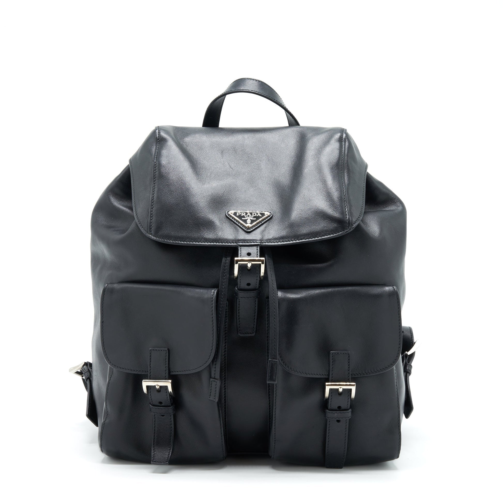 Prada Zainetto Backpack Soft Calfskin Handbag Black