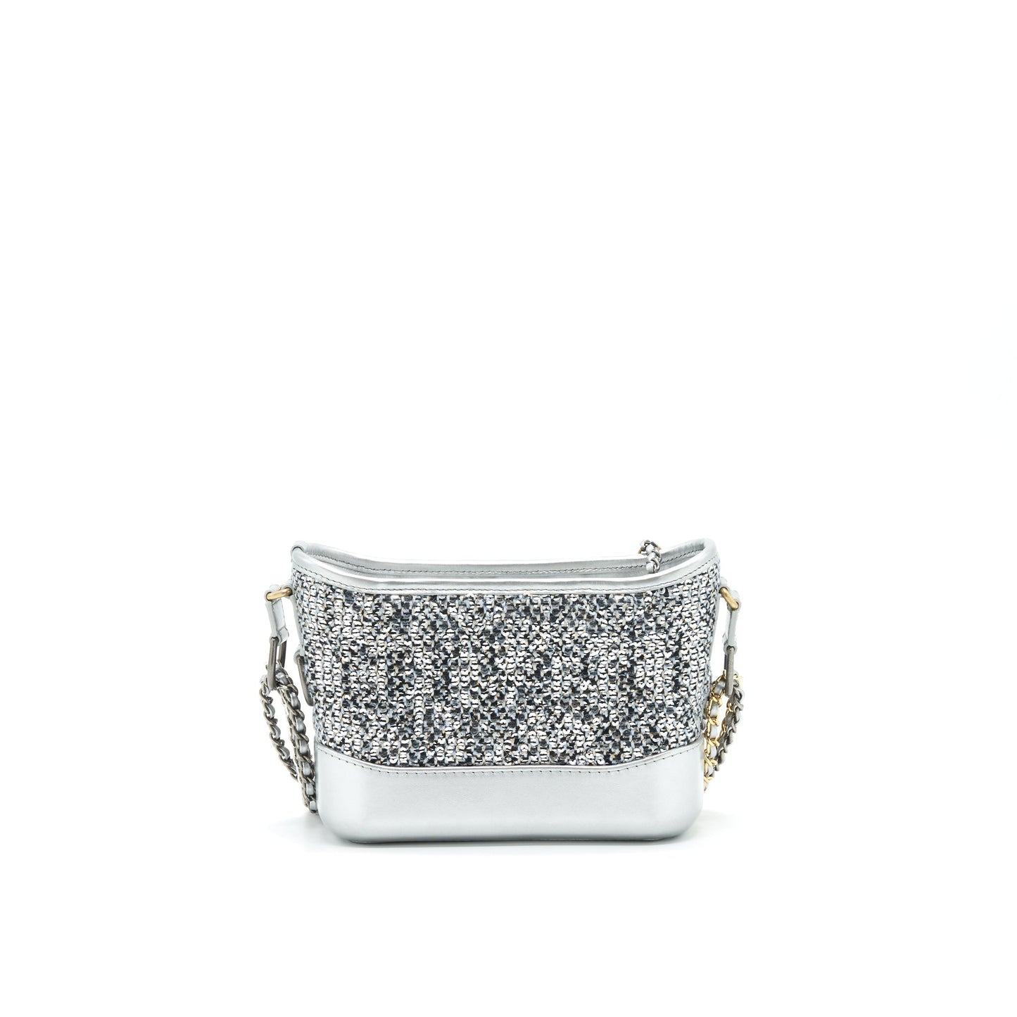 Chanel tweed gabrielle Hobo Grey Small Shoulder Bag Bag Grey