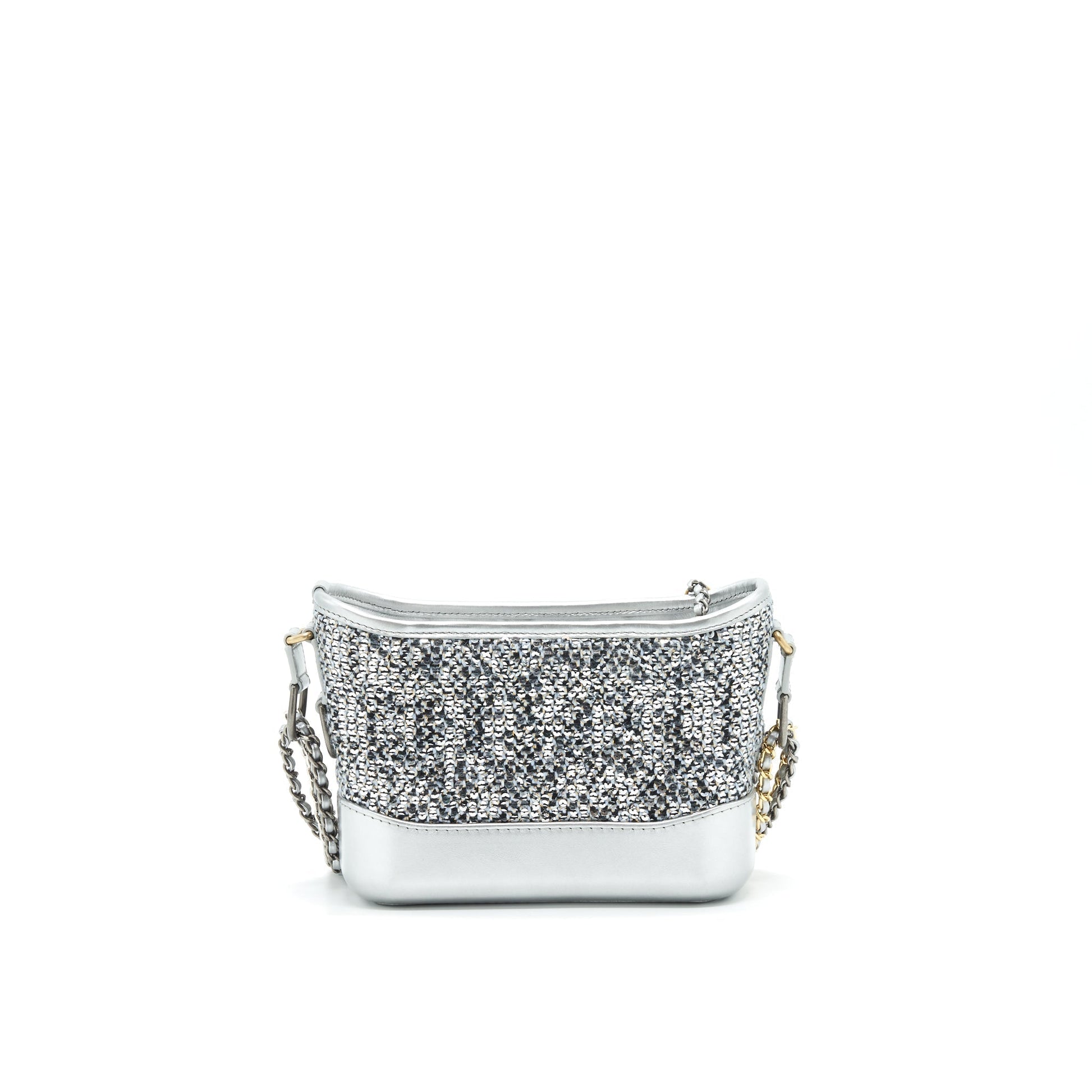 Chanel tweed gabrielle Hobo Grey Small Shoulder Bag Bag Grey