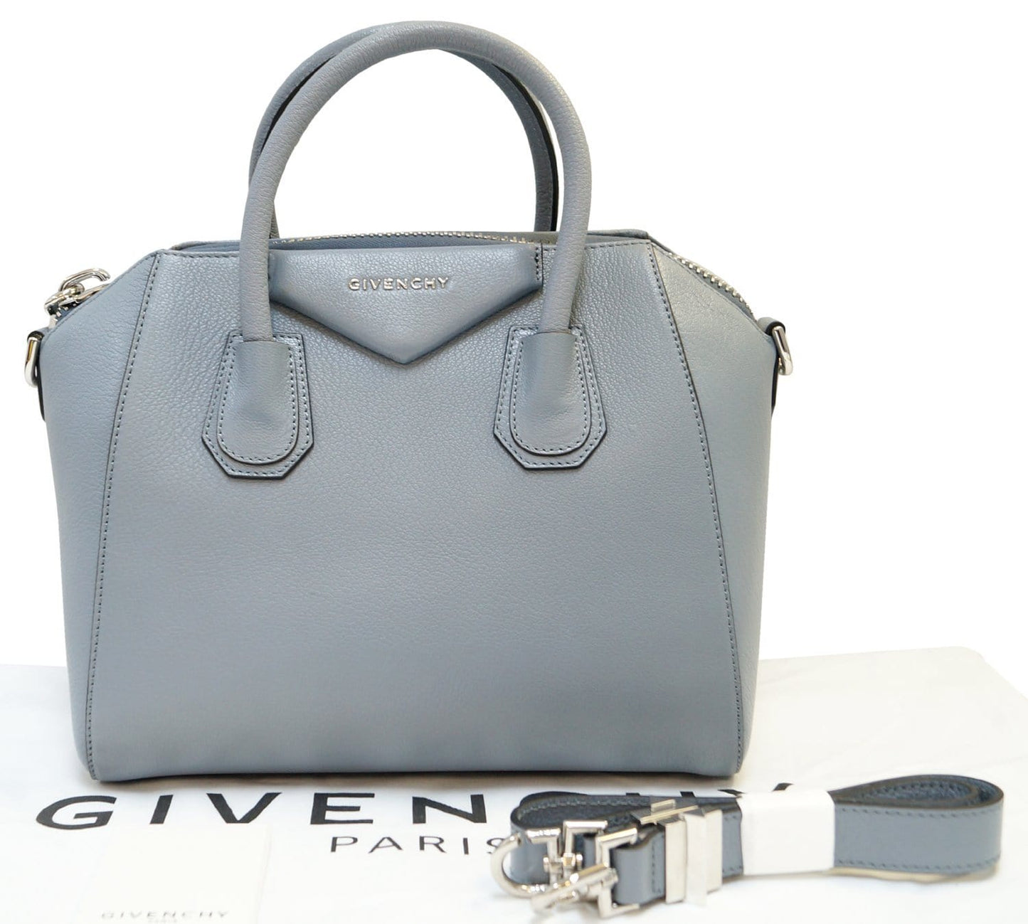 Givenchy Grey Goatskin Antigona Shoulder Bag Leather Small