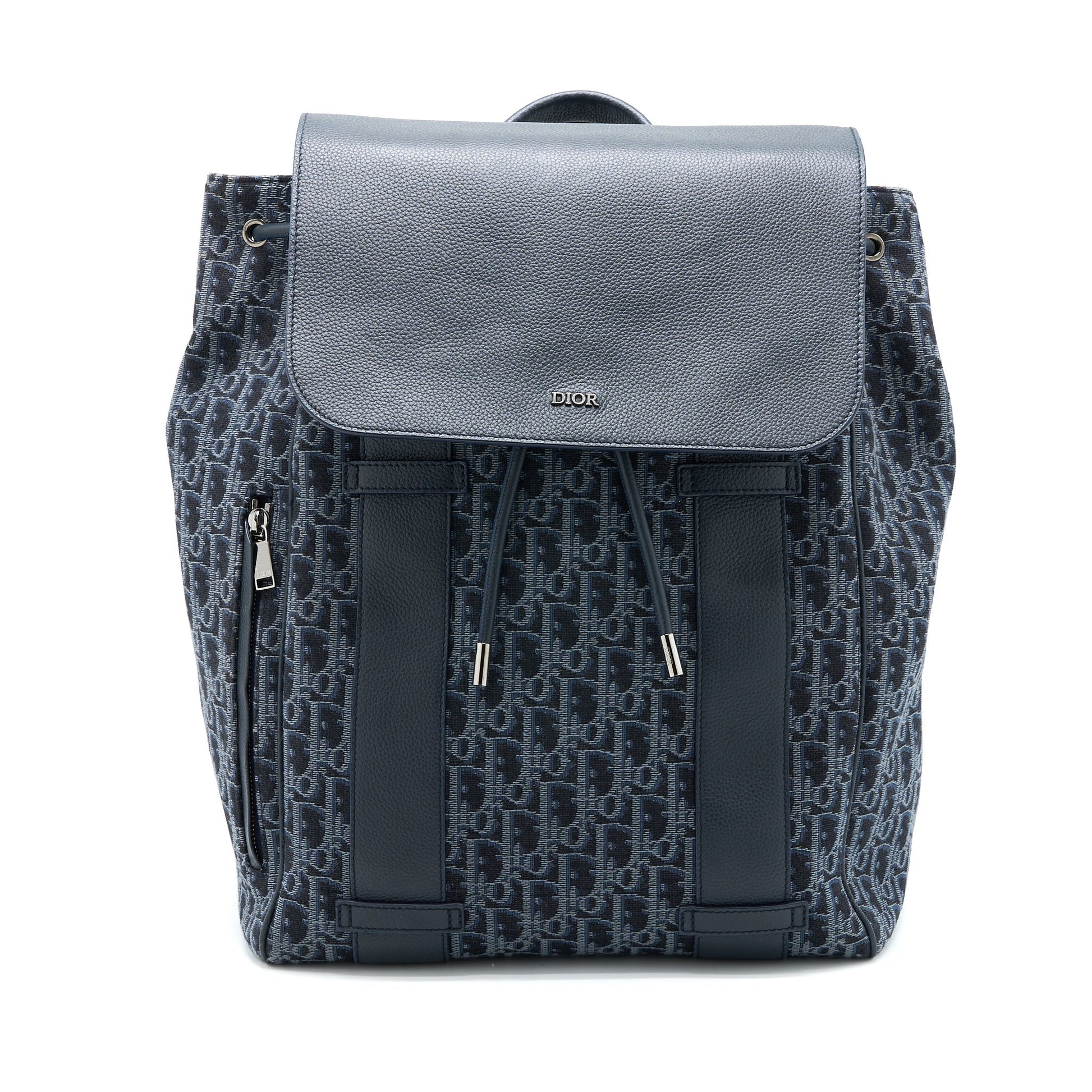 Dior Homme Backpack Oblique Jacquard Grey Handbag Leather Canvas