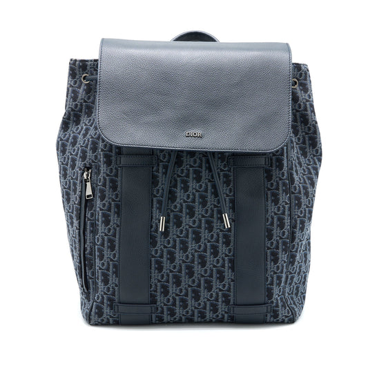 Dior Homme Backpack Oblique Jacquard Grey Handbag Leather Canvas