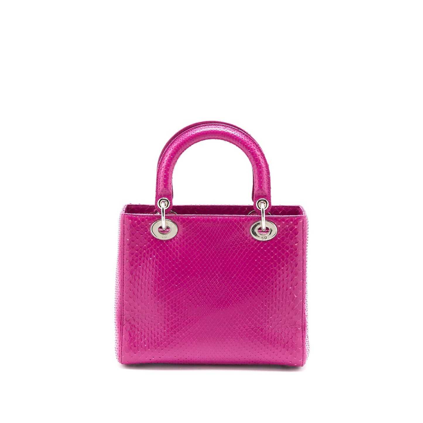 Dior Lady Python Handbag Pink Medium Travel Bag