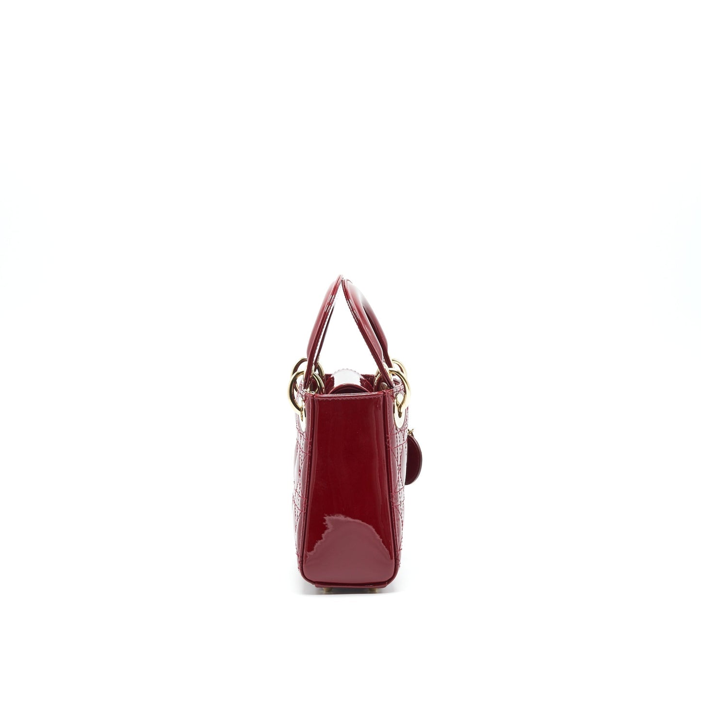 Dior Lady Patent With Handbag Leather Red Travel Bag