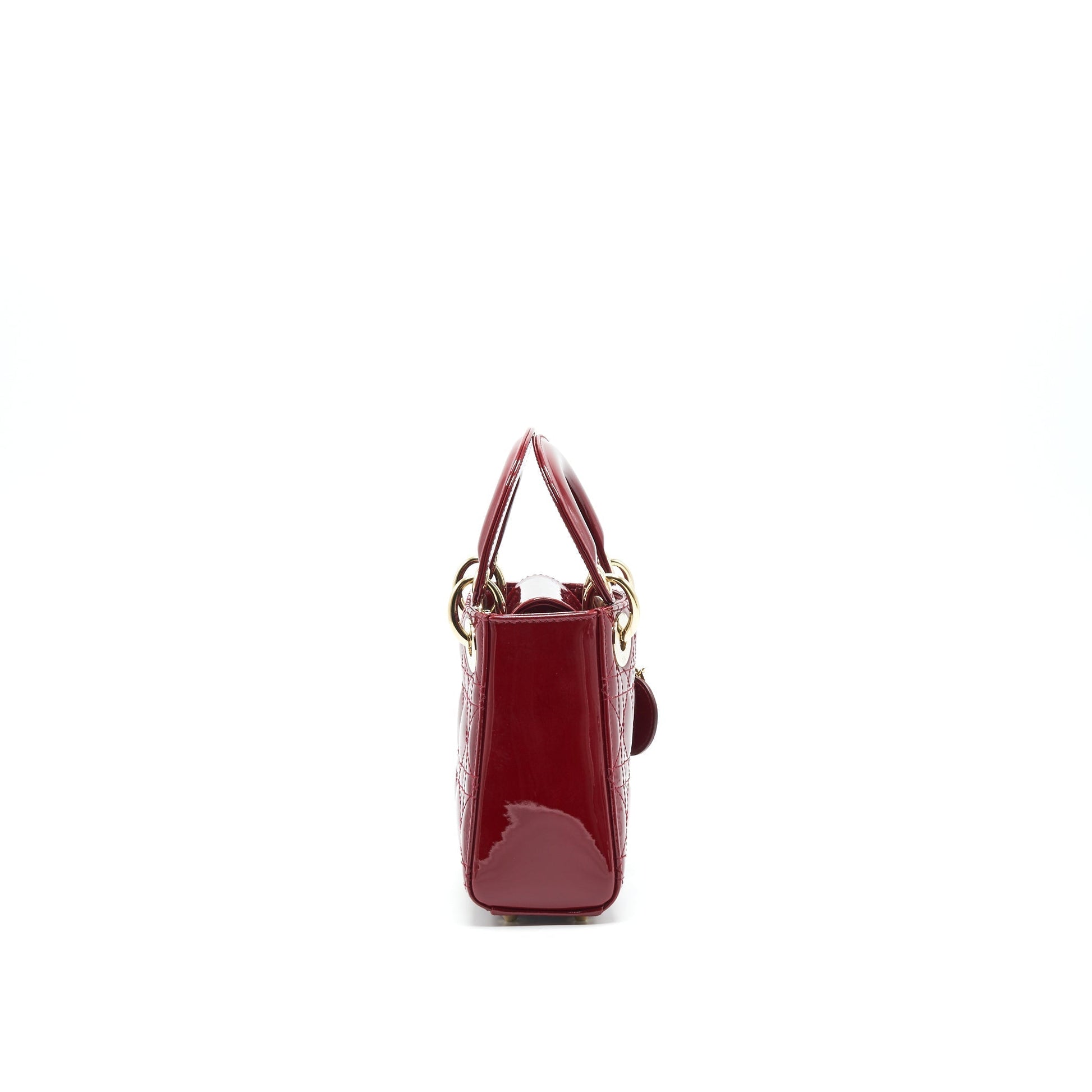 Dior Lady Patent With Handbag Leather Red Travel Bag